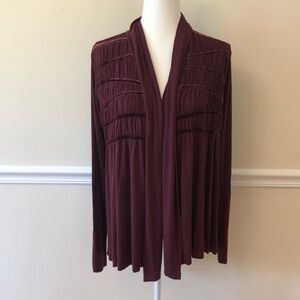 Anthropologie Bailey 44 Burgundy Open Cardigan Size Medium EUC